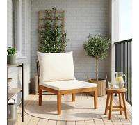 VidaXL Garden Middle Sofa With Cushions Solid Wood & Rope