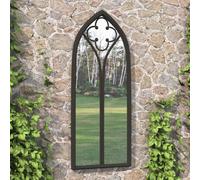 (black, 100 x 45 cm) vidaXL Garden Mirror Iron for Outdoor Use Mirror Black/Sand 100x45/70x30 cm