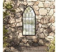 (black, 100 x 45 cm) vidaXL Garden Mirror Iron for Outdoor Use Decor Black/Sand 100x45/70x30 cm