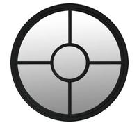 vidaXL Garden Mirror - Black Iron - Round Wall Hanging Outdoor Decorative Mirror - 40 cm Diameter - Stable and Durable