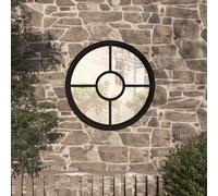 Vidaxl Garden Mirror Black 60X4 Cm Iron Round For Outdoor Use