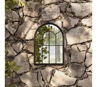 vidaXL Garden Mirror Black 60x45 cm Iron for Outdoor Use