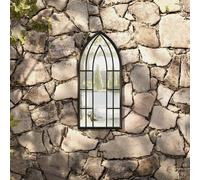 (black, 70 x 30 cm) vidaXL Garden Mirror Iron for Outdoor Use Decor Black/Sand 100x45/70x30 cm