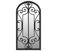 vidaXL Garden Mirror - Durable Iron Outdoor Mirror - 70x30 cm - Black - Antique Appearance - Easy Wall-mounting - Creative Décor for Gardens