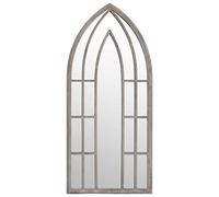 vidaXL Garden Mirror Outdoor Patio Home Lawn Yard Terrace Balcony Decorative Hanging Wall Mirror Sand 100x45 cm Iron for Outdoor Use