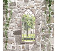 vidaXL Garden Mirror Sand 100x45 cm Iron for Outdoor Use