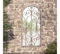 vidaXL Garden Mirror Sand 100x45 cm Iron for Outdoor Use