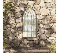 vidaXL Garden Mirror Sand 100x45 cm Iron for Outdoor Use