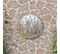 (sand, 40 x 3 cm) vidaXL Garden Mirror Iron Round for Outdoor Use Mirror Black/Sand 40/60 cm
