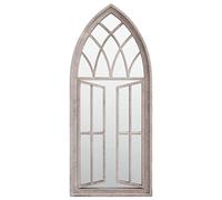 vidaXL Garden Mirror Sand 70x30 cm Rustic Iron Decorative Wall-Mounted Outdoor Mirror
