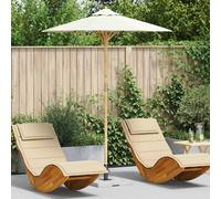 VidaXL Garden Parasol 脴 180 X 230 Cm Bamboo Round Cream White