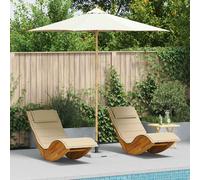 VidaXL Garden Parasol φ 270 X 260 Cm Bamboo Round Cream White