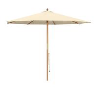 vidaXL Garden Parasol Ø 300 x 248 cm Solid Eucalyptus Wood Cream White