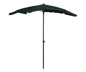 vidaXL Garden Parasol - 200x130 cm Green Outdoor Umbrella with UV Protective Polyester Fabric and Tilt Function, Easy Crank System for Adjustable
