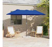 vidaXL Garden Parasol Azurblau 370 x 197 x 239 cm