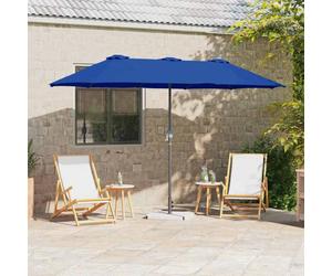 vidaXL Garden Parasol Azurblau 370 x 197 x 239 cm