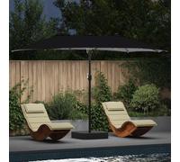 vidaXL Garden Parasol Black 385 x 209 x 244 cm Fabric