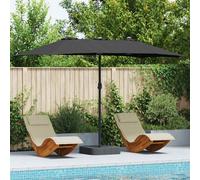 vidaXL Garden Parasol Black 385 x 209 x 244 cm Polyester and Steel