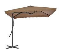 vidaXL Garden Parasol with Steel Pole Sunshade Outdoor Umbrella Canopy Taupe