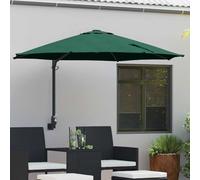 vidaXL Garden Parasol Green 248 x 248 x 148 cm Polyester and Steel