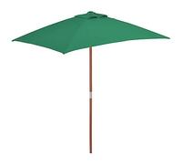 vidaXL Garden Parasol with Wooden Pole, Outdoor Umbrella for Balcony Terrace, Sunshade for Table, Patio Canopy, UV Protection Sun Shelter, Green