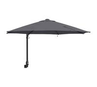 vidaXL Garden Parasol Manual Anthracite 248 x 248 x 148 cm, Adjustable Garden Parasol, Modern Outdoor Umbrella, Wall-Mountable Sun Shade, Durable Patio Canopy, Solar LED Lighting