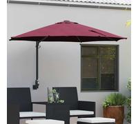 vidaXL Garden Parasol Manual Red and Black 248 x 248 x 148 cm