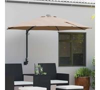 vidaXL Garden Parasol Manual Taupe and Black 248 x 248 x 148 cm