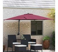 Garden Parasol Bordeaux Red 248.5x247.5x160cm Polyester Steel Tiltable Handcrank