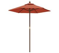 vidaXL Garden Parasol with Wooden Pole Terracotta 196x231 cm