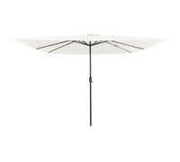 vidaXL Garden Parasol White and Black 295 x 295 x 245 cm