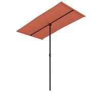 vidaXL Garden Parasol with Aluminium Pole, Outdoor Umbrella for Balcony, Sunshade for Table, Patio Canopy, UV Protection Sun Shelter, Terracotta