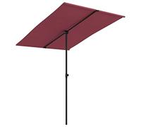 vidaXL Garden Parasol with Aluminium Pole, Outdoor Umbrella for Balcony, Sunshade for Table, Patio Canopy, UV Protection Sun Shelter, Bordeaux Red