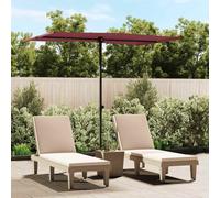 Garden Parasol Bordeaux Red 200x150cm Polyester Canopy Aluminium Pole UV 180deg