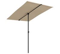 vidaXL Garden Parasol with Aluminium Pole, Outdoor Umbrella for Balcony Terrace, Sunshade for Table, Patio Canopy, UV Protection Sun Shelter, Taupe