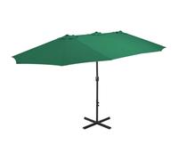 vidaXL Garden Parasol with Aluminium Pole 460x270 cm Green