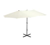 vidaXL Outdoor Parasol with Aluminium Pole 460x270 cm Sand UK GF0