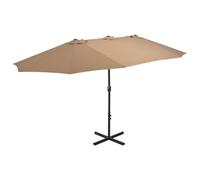 vidaXL Garden Parasol with Aluminium Pole 460x270 cm Taupe
