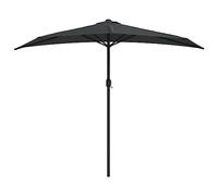 vidaXL Garden Parasol with Aluminium Pole, Outdoor Umbrella for Balcony Terrace, Sunshade for Table, Patio Canopy, Sun Shelter, Anthracite Half