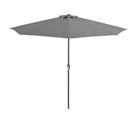 vidaXL Balcony Parasol Half-Round 300x155 cm, Aluminium Pole, Crank, UV Protection, Anthracite