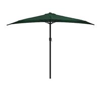 vidaXL Garden Parasol with Aluminium Pole, Outdoor Umbrella for Balcony, Sunshade for Table, Patio Canopy, UV Protection Sun Shelter, Green Half