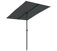 vidaXL Garden Parasol with Aluminium Pole, Outdoor Umbrella for Balcony, Sunshade for Table, Patio Canopy, UV Protection Sun Shelter, Anthracite