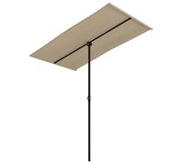 vidaXL Outdoor Parasol with Aluminium Pole UV Protective Durable Stable Easy to Clean Garden Patio Umbrella Sunshades Covers Sheds 2x1.5m Taupe
