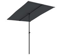 vidaXL Outdoor Parasol with Aluminium Pole 2x1.5 m Black, Black