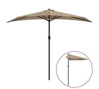 vidaXL Garden Parasol with Aluminium Pole Sunshade Outdoor Umbrella Taupe Half