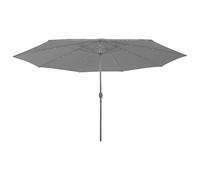 vidaXL Outdoor Parasol with LED Lights and Metal Pole 400 cm Black Sunshade