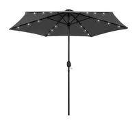 vidaXL Garden Parasol with LED Lights and Aluminium Pole 270 cm Anthracite