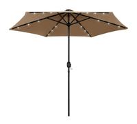 Parasol with LED Lights and Aluminium Pole Umbrella Garden Sunshade vidaXL