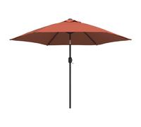 vidaXL Garden Parasol with LED Lights and Steel Pole Shade Umbrella Terracotta