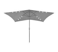 vidaXL Parasol with LEDs and Steel Pole Anthracite Garden Parasol Sunshade